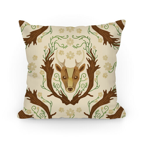 Floral Deer Pillow