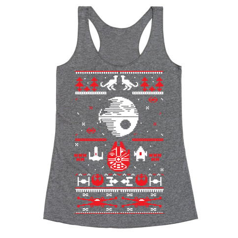 Scifi Christmas Sweater Racerback Tank Top