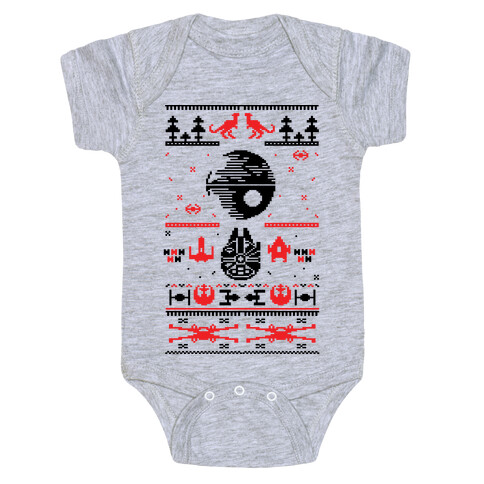 Scifi Christmas Sweater Baby One-Piece