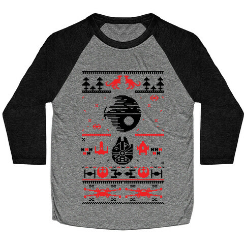 Scifi Christmas Sweater Baseball Tee