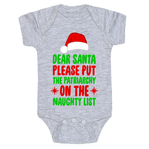Please Put The Patriarchy On the Naughty List Baby One-Piece