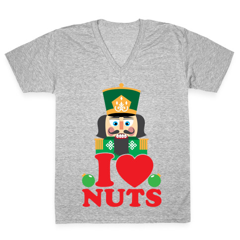 I Heart Nuts -Nutcracker V-Neck Tee Shirt