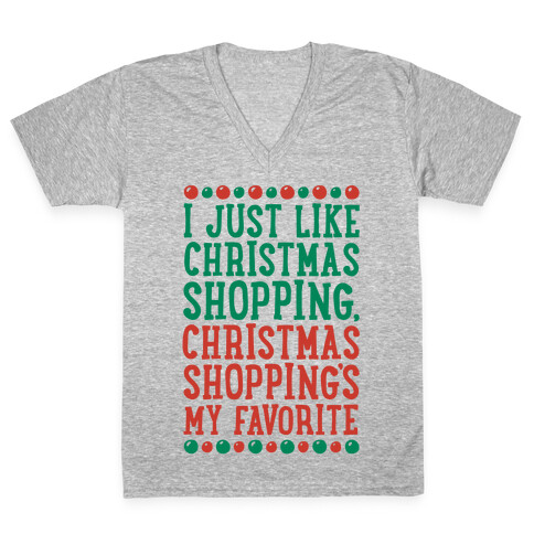 Christmas Shopping's My Favorite V-Neck Tee Shirt
