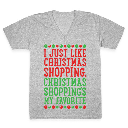 Christmas Shopping's My Favorite V-Neck Tee Shirt