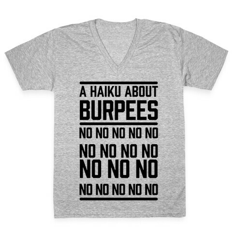 A Haiku About Burpees V-Neck Tee Shirt