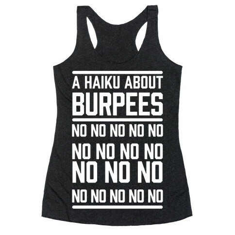 A Haiku About Burpees Racerback Tank Top