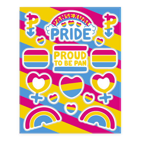 Pansexual Pride  Stickers and Decal Sheet