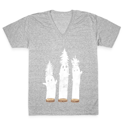 Friendly Tree Spirits V-Neck Tee Shirt