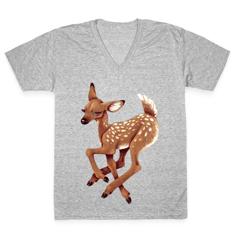 Peaceful Fawn V-Neck Tee Shirt