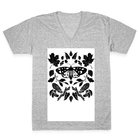 Woodland Moth V-Neck Tee Shirt