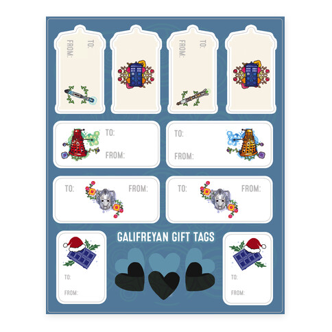 Doctor Who Gift Tags Stickers and Decal Sheet
