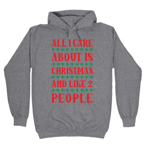 All I care About Christmas And Like 2 People Hooded Sweatshirt
