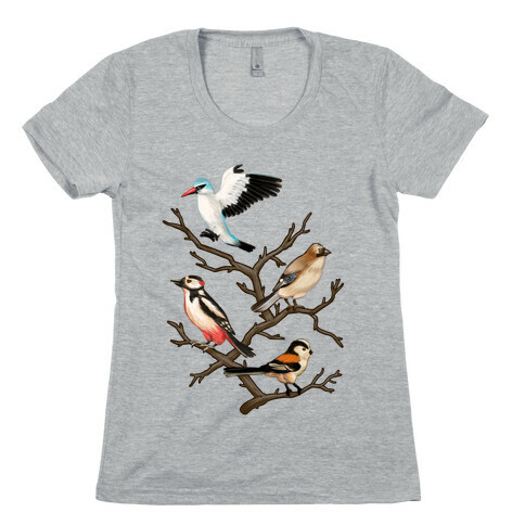 Woodland Birds Womens T-Shirt