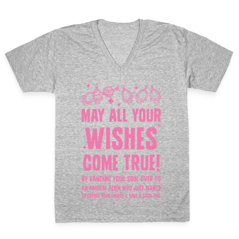 May All Your Wishes Come True V-Neck Tee Shirt