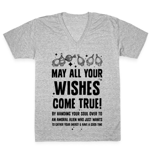 May All Your Wishes Come True V-Neck Tee Shirt