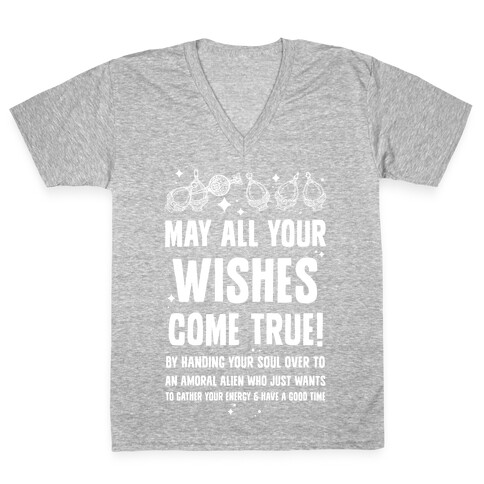 May All Your Wishes Come True V-Neck Tee Shirt