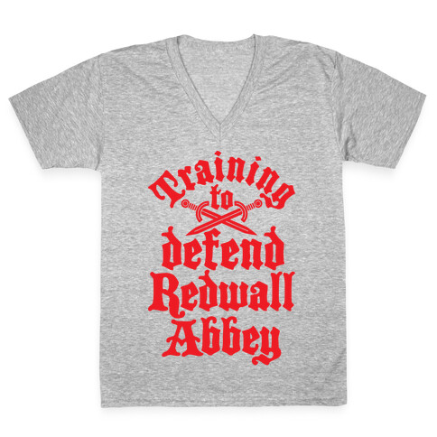 Training To Defend Redwall Abbey V-Neck Tee Shirt