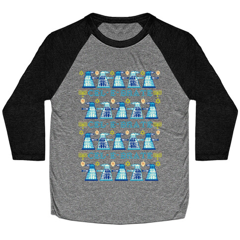 Dalek Hanukkah Sweater Baseball Tee