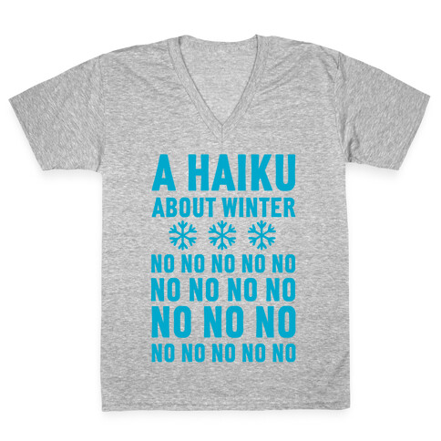 A Haiku About Winter V-Neck Tee Shirt