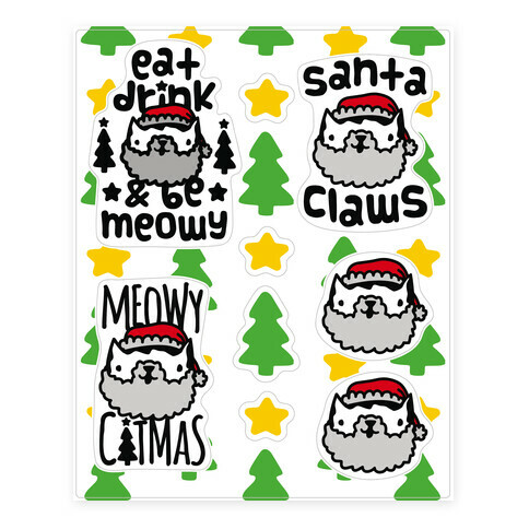 Meowy Catmas Stickers and Decal Sheet