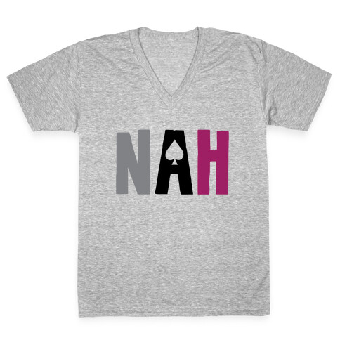 Nah- Asexual Pride V-Neck Tee Shirt