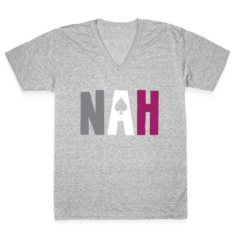 Nah- Asexual Pride V-Neck Tee Shirt