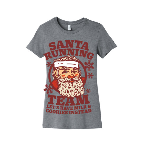 Santa Running Team Womens T-Shirt