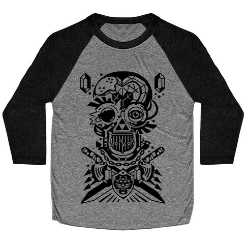 Legend Of Zelda skull Baseball Tee