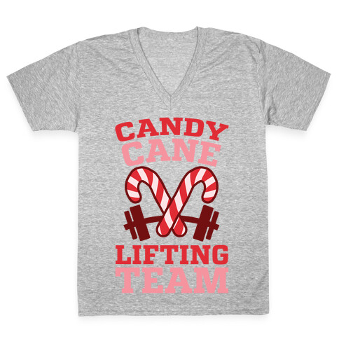 Candy Cane Lifting Team V-Neck Tee Shirt