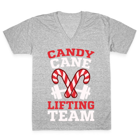 Candy Cane Lifting Team V-Neck Tee Shirt