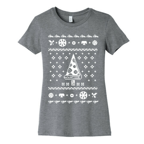 Ugly Pizza Christmas Sweater Womens T-Shirt