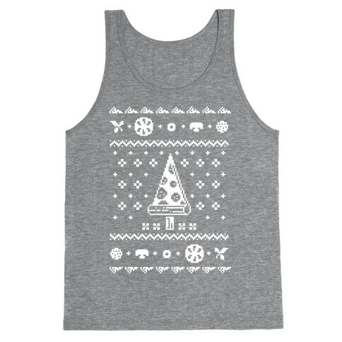 Ugly Pizza Christmas Sweater Tank Top