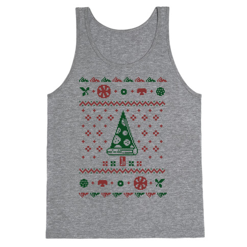 Ugly Pizza Christmas Sweater Tank Top