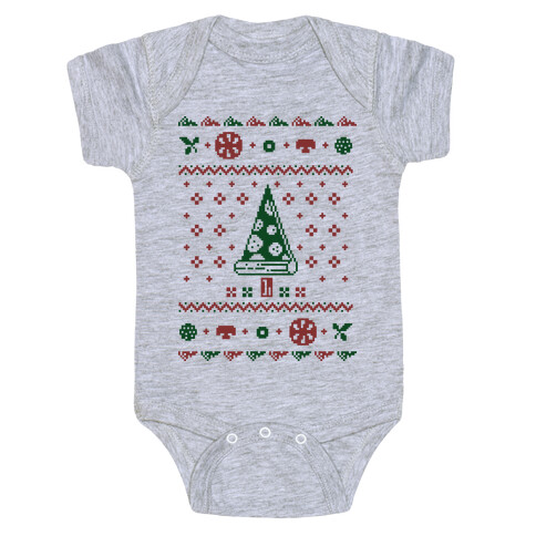 Ugly Pizza Christmas Sweater Baby One-Piece