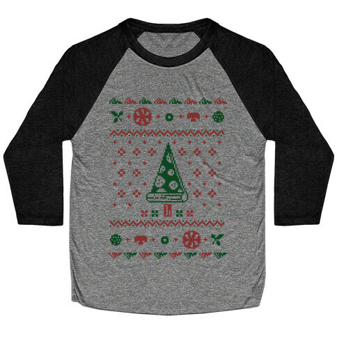 Ugly Pizza Christmas Sweater Baseball Tee