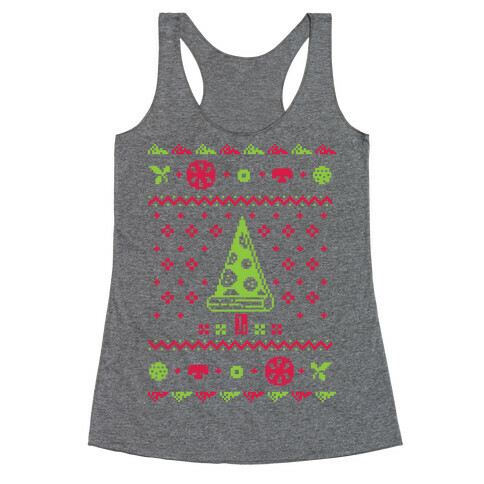 Ugly Pizza Christmas Sweater Racerback Tank Top