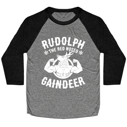 Rudolph The Red Nosed Gaindeer Baseball Tee