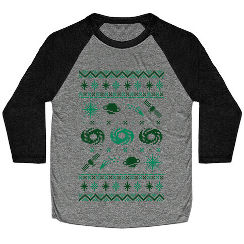 Interstellar Christmas Sweater Pattern Baseball Tee