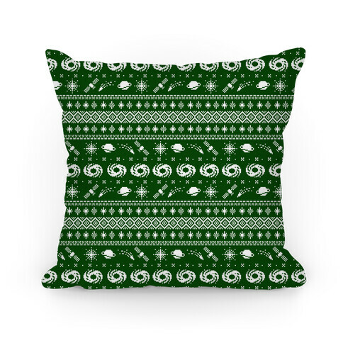 Interstellar Christmas Sweater Pattern Pillow