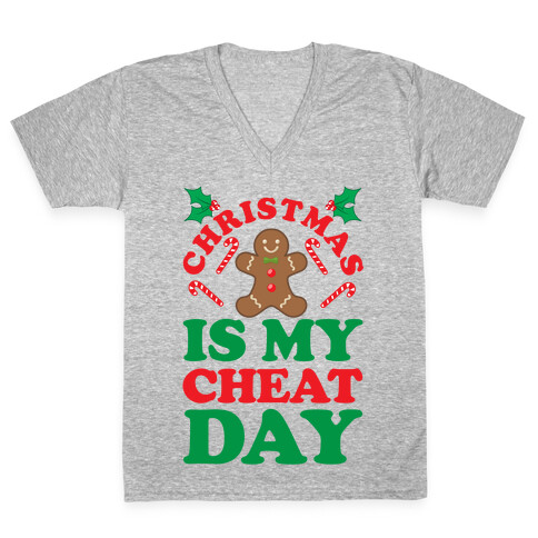 Christmas Is My Cheat Day V-Neck Tee Shirt