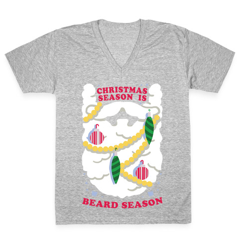 Christmas Season is Beard Season V-Neck Tee Shirt