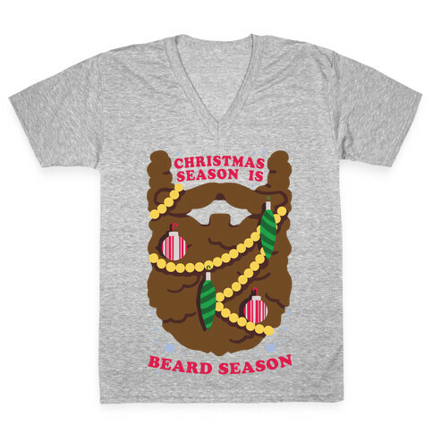 Christmas Season is Beard Season V-Neck Tee Shirt