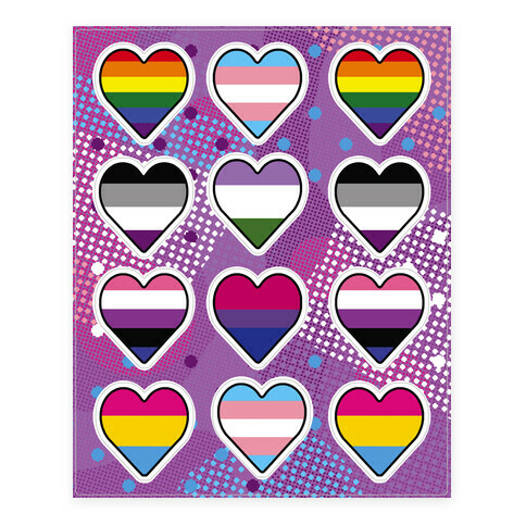 Sexuality Pride Flag  Stickers and Decal Sheet
