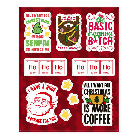 Christmas Sass  Stickers and Decal Sheet