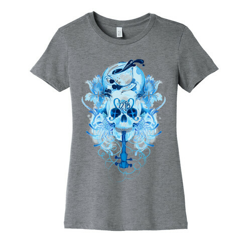 221B Watercolor Sherlock Skull Womens T-Shirt