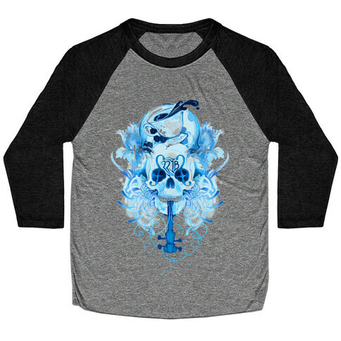 221B Watercolor Sherlock Skull Baseball Tee