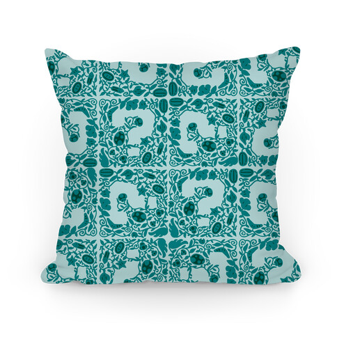 Floral Question Block Pillow