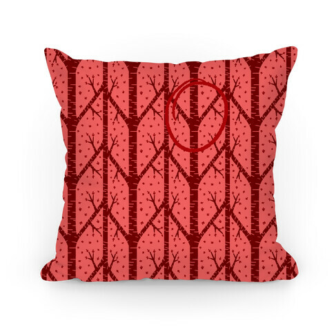 Red Tree Pattern Pillow