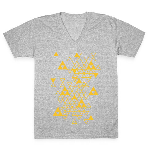 Geometric Triforce Pattern V-Neck Tee Shirt