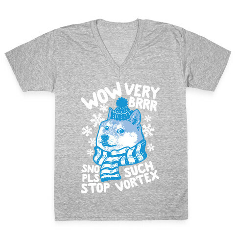 Winter Doge V-Neck Tee Shirt